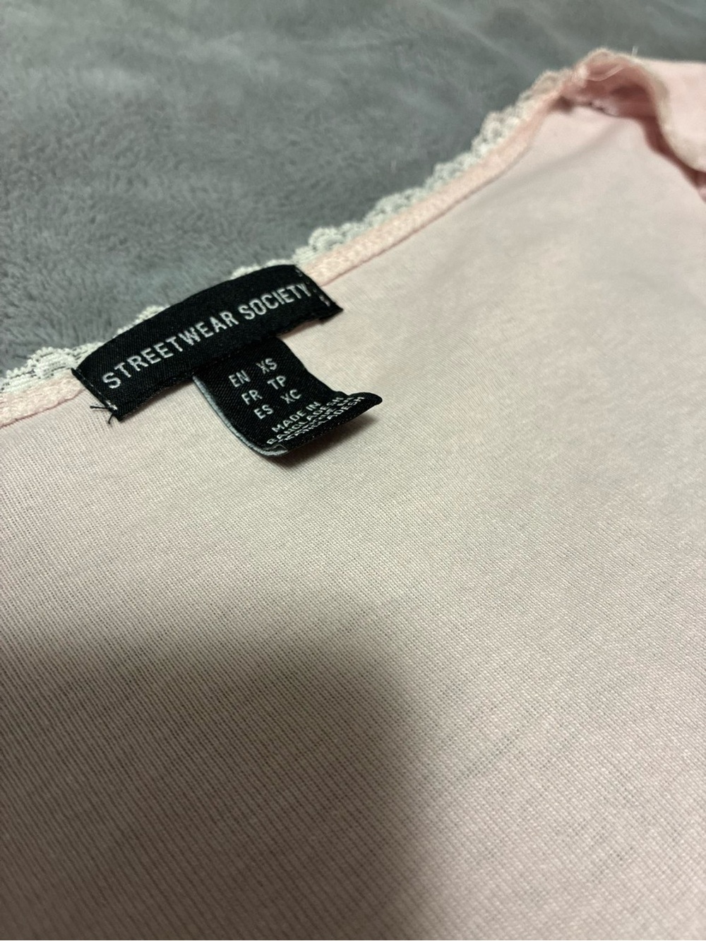 Streetwear Society Light Pink Lace-Edge Camisole
